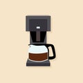 Coffee brewer flat element for international coffee day background