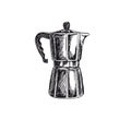 Coffee brewer hand drawn black and white vector illustration