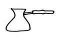 Coffee brewing copper pot doodle isolated object Royalty Free Stock Photo