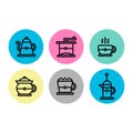 Coffee brewing icon set