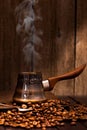 Coffee brewing pot vertical still-life Royalty Free Stock Photo