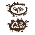 Coffee brown blotches on a white background to create brand