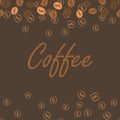 Coffee brown poster print for cards, bar drink
