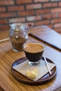 Coffee and brown sugar bottle with Thai Shortbread Cookies Royalty Free Stock Photo