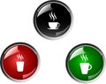 Coffee button Royalty Free Stock Photo