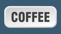 coffee button. coffee square 3d push button. Royalty Free Stock Photo