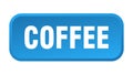 coffee button. coffee square 3d push button. Royalty Free Stock Photo