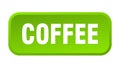 coffee button. coffee square 3d push button. Royalty Free Stock Photo