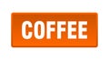 coffee button. coffee square isolated push button. Royalty Free Stock Photo