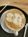 Coffee Cafe art Lion animal in a bar Royalty Free Stock Photo