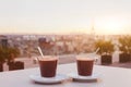 Coffee in cafe terrace in Paris Royalty Free Stock Photo