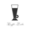 Coffee Caffe latte simple icon. Vecroe Cafe au lait graphic illustration. Isolated latte logo symbol