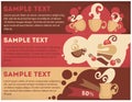 Coffee and cake banners Royalty Free Stock Photo