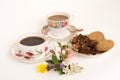 Coffee, cake and biscuit Royalty Free Stock Photo