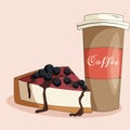 Coffee and cake illustration.