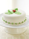 Coffee cake with mascarpone cream and marzipan Royalty Free Stock Photo
