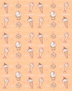 Coffee and cakes seamless background pattern Royalty Free Stock Photo