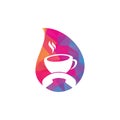 Coffee call drop shape concept vector logo design. Royalty Free Stock Photo