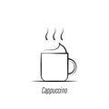 Coffee cappuccino hand draw icon. Element of coffee illustration icon. Signs and symbols can be used for web, logo, mobile app, UI