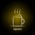 coffee cappuccino hand draw neon icon. Element of coffee illustration icon. Signs and symbols can be used for web, logo, mobile