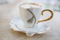 Coffee cappuccino with whipped sweet. Royalty Free Stock Photo