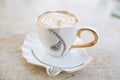 Coffee cappuccino with whipped sweet. Royalty Free Stock Photo