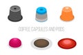 Coffee capsules and pods, vector illustration