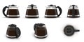 Coffee Carafe renders set from different angles on a white. 3D illustration