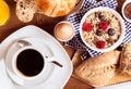 Coffee and cereal breakfast Royalty Free Stock Photo