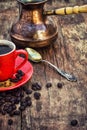 Coffee and cezve Royalty Free Stock Photo