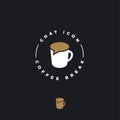 Coffee chat emblem. Coffee break logo. Communication or chat logo.