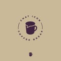 Coffee chat emblem. Coffee break logo. Communication or chat logo.