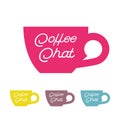 Coffee chat emblem. Coffee logo. Cup with the bubble on a white background.