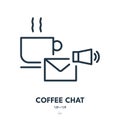 Coffee Chat Icon. Cup, Conversation, Drink. Editable Stroke. Vector Icon