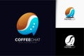 Coffee chat logo design with gradient Royalty Free Stock Photo