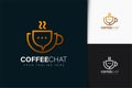 Coffee chat logo design with gradient Royalty Free Stock Photo