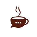 Coffee chat vector logo design.