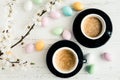 Coffee and cherry blossom Royalty Free Stock Photo