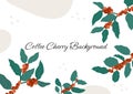 Coffee cherry tree frame with abstract background Royalty Free Stock Photo