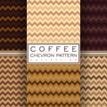 Coffee chevron seamless pattern collection Royalty Free Stock Photo