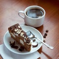 Coffee with a chocolate cake Royalty Free Stock Photo