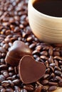 Coffee and chocolate candy . Royalty Free Stock Photo