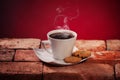 Coffee and chocolate chip cookies Royalty Free Stock Photo