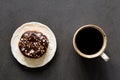 Coffee and chocolate donut