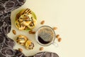 Coffee, chocolate. drink, beverage, dessert, cake. Royalty Free Stock Photo