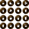 Coffee chocolate and hot beverages drinks vector Royalty Free Stock Photo