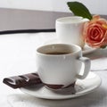 Coffee with chocolate and rose Royalty Free Stock Photo