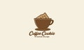 Coffee or chocolates cup with cookie logo design vector icon symbol illustration Royalty Free Stock Photo
