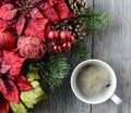 Coffee with Christmas Holiday Decor