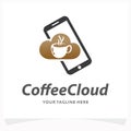 Coffee Cloud Logo Design Template Royalty Free Stock Photo
